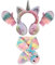 Gifts Treat Mädchen Ohrenschützer Fäustlinge und Schal Set Kinder Einhorn Ohrenschützer und gestrickte Handschuhe Halswärmer-Set in buntem Plüsch-Design,3P-Farbe Einhorn,3-6Jahre