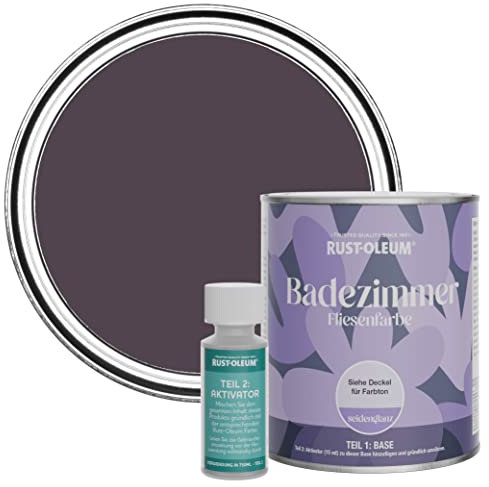 Rust-Oleum Peinture Violette Résistante à l'eau pour Carrelage de Salle de Bain, Finition Satinée - Jus de raisin 750ml