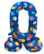 Folat 64780 Luftballon Geburtstag Stehender Ziffer Zahl 0 Colorful Dots Blau mit farbigen Punkten 41 cm - Decoration Geburtstagdeko, Ballon Zahl, Kein Helium erforderlich