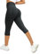 PASUDA Sport Leggings Damen Capri 3/4 Lang High Waist Yoga Leggins Push Up Blickdicht Elastische Fitness Yogahose Jogging Shape Gym Sporthose Workout Pants (Schwarze, M)