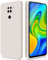 GiiYoon Hülle Kompatibel mit Xiaomi Redmi Note 9, Hochwertiges Liquid Silicone Case, Rundumschutz Handyhülle, Kratzfestes Weiches Mikrofaserfutter- Weiß