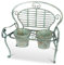 AuraHome Decorative Vintage Wrought Iron Bench Planter Patio Garden Flower Stand includes 2 Plant Pots Decorative Scroll Verdigris 50cm Wide x 48cm Height