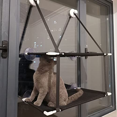 Fauitay Double Layer Cat Window Bed - Strong Suction Cups Perch Hammock for Kitty Sunny Seat (A)