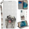 Ammeer Coque pour Nokia G22, 3D PU Cuir Magnétique Flip Housse Étui Cover Case Wallet Portefeuille Béquille Support Pochettes Dragonne - Chien