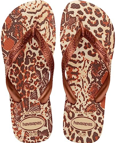 Havaianas - Top Animals, Comfortable, Lightweight, and Durable Flip-Flops, Animal Print Sole, Wide Straps, and Flexible Sole, Women 8 UK