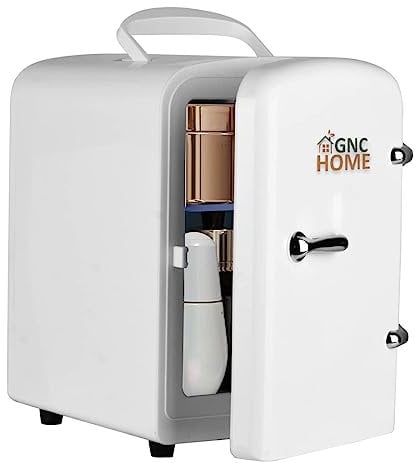 GNCHome Mini Frigorifico Blanco con función Enfriar y Calentar en poco tiempo - Nevera Pequeña 4L - Nevera Mini para habitación y Cosmeticos – Mini nevera Coche - Nevera para Maquillaje