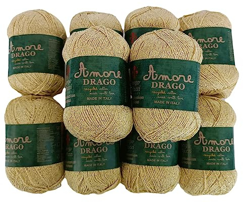 Filati Brillanti: Pacco da 10 Gomitoli di Cotone con Lurex - Per Creazioni Luccicanti e Stilose