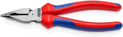 KNIPEX 08 22 185 SB Alicate universal en punta con fundas multicomponentes negro atramentado 185 mm