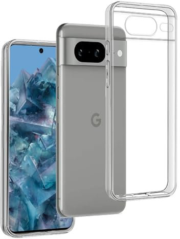 REY Coque pour Google Pixel 8, TPU Transparent en Silicone, Ultra Fine 0.33mm