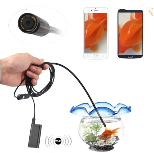 QiudanTimes HD Kamera USB Endoskop Kamera 1080 * 720P Hard Wire Videoscope Inspection Kamera IP67 Waterproof Inspection Mini Cameras Compitable with iOS Android Windows (Ø8mm-1m Semi Rigid Kabel)