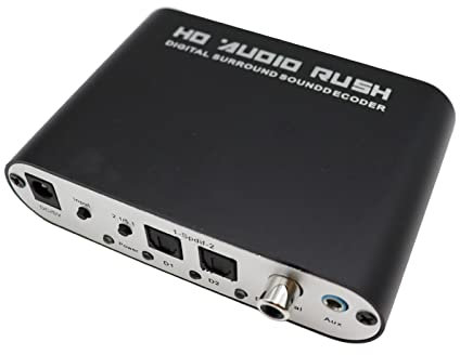 NVYAZJ Decodificador de Audio de 5.1 Canales, SPDIF coaxial a RCA DTS AC3 Amplificador Digital óptico, Amplificador de conversión analógica HD Audio Rush para Cine en casa, enseñanza