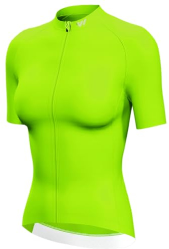 Lo.gas Radtrikot Damen Kurzarm,Fahrradtrikot Rennrad Trikot Atmungsaktiv Frauen Fahrrad Shirt Sommer Fahrradjacke Radfahren Top Mit 3 Taschen XL Grün