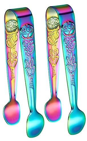 PRETYZOOM 2pièces Pince à Sucre Acier Inoxydable De Pince De Service Pour Glace Et Confiserie Pratique Pour Fêtes