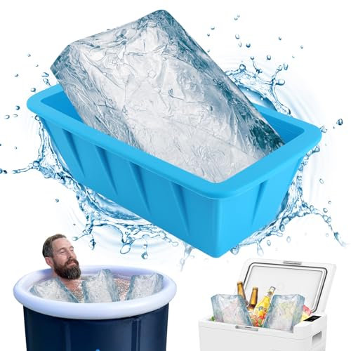 VFANDV Moldes de Bloque de Hielo Extragrandes, Molde para Baño Frío, Bandeja de Hielo grande Reutilizable para Hacer Bloques de Hielo de 2.5kg, para Congelador de Hielo Moldes para Cubitos de Hielo