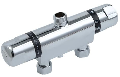 Thermostatventil 4/5 Zoll Temperaturkonstantes Regelventil Edelstahl Aufputz-Duschwasser-Mischventil mit Kunststoffknopf für Dusche