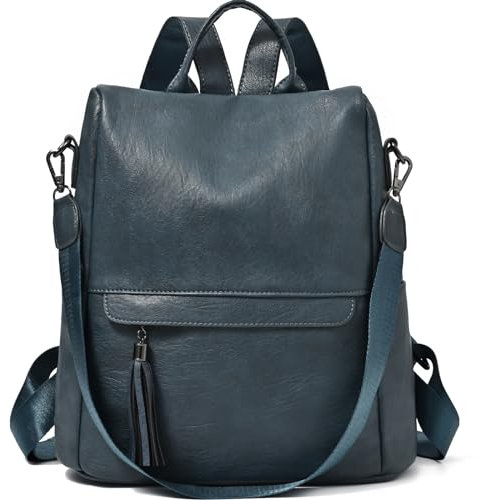 KESUDE Elegant Rucksack Damen Klein - Anti Diebstahl Lederrucksack 2 in 1 Cityrucksack Frauen Rucksacktasche Wasserdichte Schultertasche Casual Tasche Daypack Backpack Damenrucksack, Braun