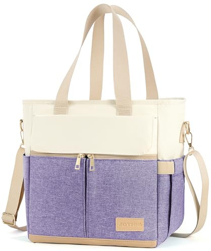 JOYHILL Lunch Bag for Women, Leakproof Insulated Lunch Box with Shoulder Strap, Adult Reusable Lunch Cooler Tote Bags for Work Picnic Camping School Beach, Purple