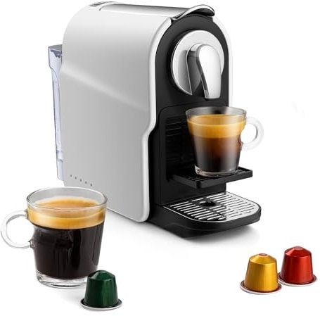 Beanglass Mini máquina de espresso para cápsulas originales Nespresso, máquina de cápsulas de espresso de 20 barras para cafetera de café espresso y lungo, programable, de un solo toque, depósito de