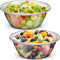 Tioncy 2 Pcs 6 Quart Large Mixing Bowls Clear Bread Mixing Bowl Plastic Salad Cooking Bowls Extra Large Rimmed Stuffing Basin for Home and Commercial, Dishwasher Safe
