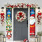 Zfseyuh Weihnachten Banner - Frohe Weihnachtsmann Türbanner Hängend, Veranda Dekorationen Schild, Indoor Outdoor Deko Zeichen 180 x 30 CM