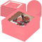 Gcardist 30,5x30,5x15,2cm Kuchenbox, 5 Sets Koralle Orange Tortenkarton mit Fenster & 5 Sets 30,5 Koralle Orange Kuchenrunde Bretter, 30,5 cm Kuchenbehälter (12x12x6 inch)