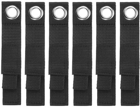 QUARKZMAN 6Stk Verlängerung Kabel Halter Organizer Gurte 184mm / 7 Stabile Garage Hänge Trage Aufbewahrung Gurte für Strom Kabel Schläuche Seile Schwarz