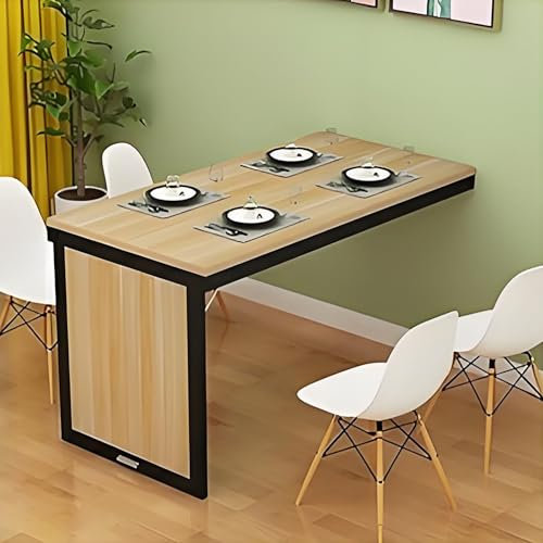 Wand Montierter Klapptisch, Wandklapptisch Holz Wand Wandtisch Klappbar Falten Des Wandklapptischs Wandschreibtisch Klappbar Platzsparender Schreibtisch Laptoptisch Bürotisch 80x40x75cm Beige(Beige bl
