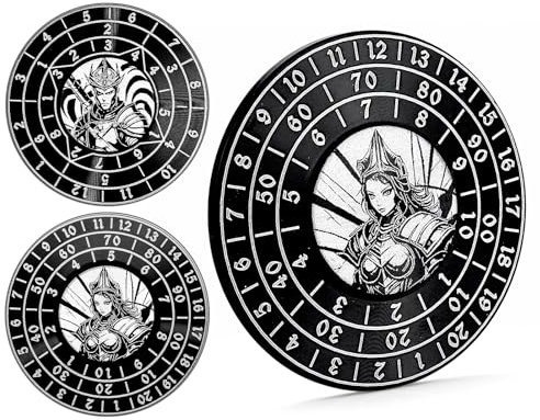 PJOY Set di dadi girevoli 7 in 1 in metallo per DND integrati, D4, D6, D8, D10, D%, D12 e D20, per D&D, per dungeons and Dragons, regali di DND