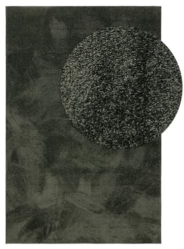 benuta Nest Waschbarer Teppich Nina - Kunstfaser - Rechteckig & im Style: Uni, Minimalistisch - Pflegeleicht für Wohnzimmer Schlafzimmer, Grün, 200x300 cm