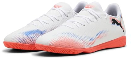 PUMA Unisex Future 8 Play It Fussballschuh, Weiß, Schwarz, leuchtendes Rot, 43 EU