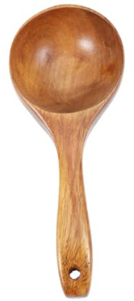 TOPBATHY Holzschaufellöffel Aus Naturholz Wasserschöpflöffel Runder Suppenlöffel Für Küche Und Zuhause Mit Aufhängekordel Für Einfache Lagerung Zum Servieren Von Tee Wein Wasser