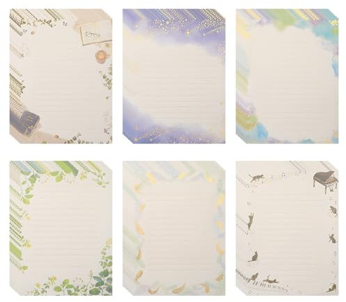 48 Stück Briefpapier Vintage Schreibpapier A5 Liniert Brief Papier Schreibwaren Set Kinder Wunschzettel Karten Papier Blanko Grußkarten Set Für Bürobedarf Schreibwaren