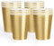 PARTY GO 16 Pcs Paper Cups for Dinner and Dessert, Disposable Cups Party Supplies Pack for Graduation Holiday Wedding Birthday Party Baby Shower Decorations Gold
