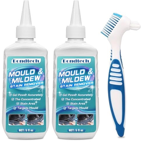 Mould Remover Gel, Household Mould and Mildew Remover and Cleaner for Black Washing Machine, Kitchen, Bathroom Sink, Tile, Grout, Stains (5 fl oz 2 Pack)