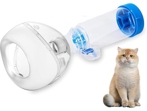 FURGUARD Katzen-Inhalator-Abstandshalter mit Indikator, speziell für Katzen und kleine Hunde, Haustier-Aerosolkammer mit Silikonmaske,für Zuhause und draußen (S)