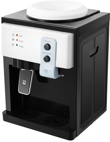 Heiß-und Kalt-Wasserspender,Elektrischer Kaltwasserspender,Auto Temperaturregelung,Desktop-Flaschen-Wasserspender,für 4,5-18,9-Liter-Eimer Wasser,für Hause Büro Schlafzimmer Wohnzimmer,Schwarz & Weiß