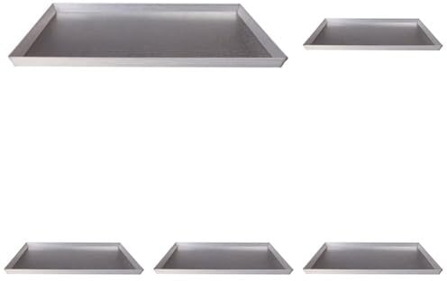 Pentole Agnelli Lamiera Alluminata Teglia Rettangolare, Argento, 60 x 40 cm (Confezione da 5)