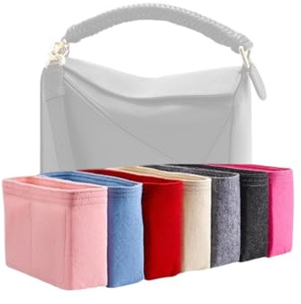 Xoppia Taschen-Organizer, kompatibel mit Loewe Mini-Puzzle-Tasche, Filzeinsatz für Damenhandtasche. (Beige, Stil B: seitlicher Reißverschluss)