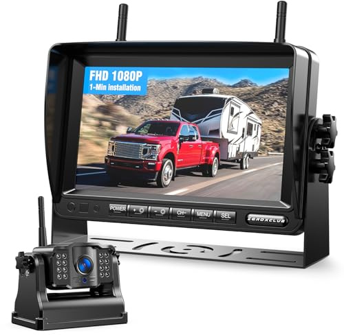 ZEROXCLUB Magnetische Rückfahrkamera Kabellos Funk: 7 Zoll 1080P Monitor | 9600mAh Wiederaufladbare Akku, Nachtsicht, Loop-Aufnahme, IP69K Wasserdicht für Wohnmobile,Anhänger und LKWs
