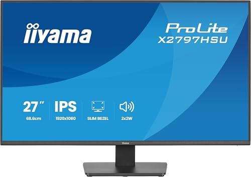 iiyama Prolite X2797HSU-B1 Full-HD IPS-Monitor | 68,6 cm, 27, 120Hz, HDMI, DP, USB3.2, USB-C, Slim-Line, Adaptive Sync, Energieeffizienzklasse C, schwarz
