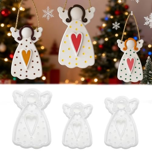 Silikonformen Gießformen Weihnachten Anhänger, 3 Stück Engel Silikonform, Engel Kerzenformen zum Gießen, Engel Silikon Kerzenform, Gießformen Silikon, für DIY Kerzen, Seife, Gips, Handwerk