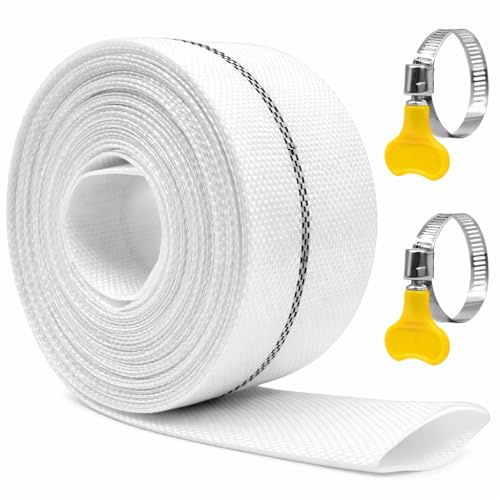 Layflat Discharge Hose, 50mm x 10m Flat Water Pump Hose for Submersible Pump, Drain Hose for Swimming Pool Hot Tub and Pond, Sump and Dirty Water Discharge, Includes 2 Hose Clamps
