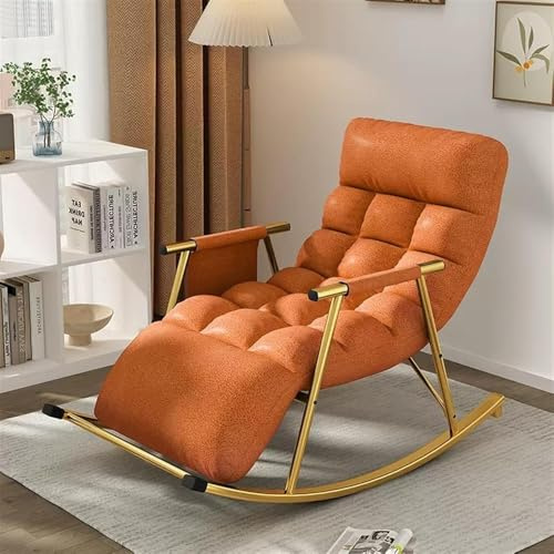 Fauteuil à bascule pour chambre d'enfant et salon - Tissu technique respirant avec repose-pieds, accoudoirs confortables, dossier réglable
