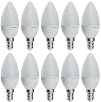 LUXULA 10 Stück E14 LED Leuchtmittel Kerzenform B37 | 5W 436lm 2700K warmweiß, Kerzenbirne E14 ersetzt 50W Glühbirne Kerze, LED Kerzenlampe für Kronleuchter