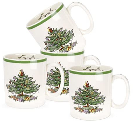 Spode Christmas Tree Mug, Set of 4