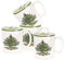 Spode Service de table pour sapin de Noël, Blanc avec bordure verte., Spode Christmas Tree Mugs, Set of 4
