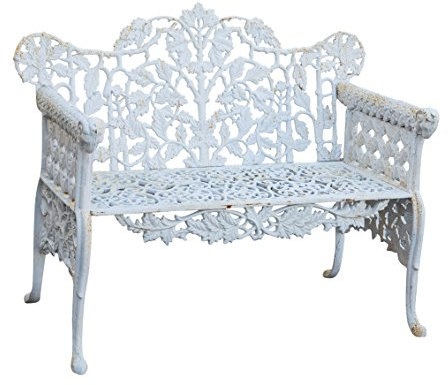 Biscottini Gartenbank Gusseisen 110x86x56 cm | Gartenbank wetterfest | Sitzbank garten | Bank gusseisen | Bank garten