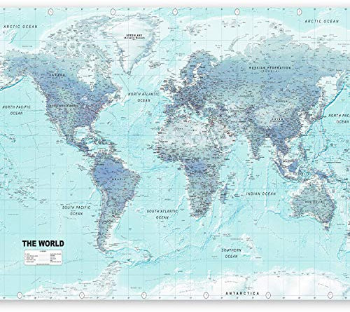 Papier peint murando intissé 100x70 cm Décoration Murale XXL Poster Tableaux Muraux Tapisserie Photo Trompe l'oeil Carte du monde Continent k-A-0091-a-b