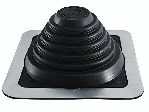 FOLNET Rohrmanschette Dachdurchführung Kabel- Rohrdurchführung Dichtungsflansch für Blechdachdeckungen EPDM 3 bis 724 mm Blechpfannen Trapezblech Doppelstehfalz (EPDM quadratisch, 6 mm - 146 mm)