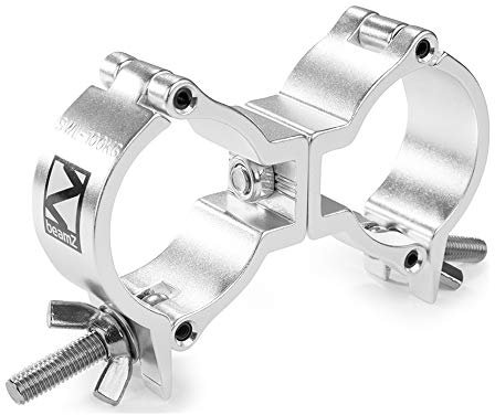 Beamz BC50100D Truss Clamp Swivel Coupler 100kg Capacity, Double Clip Slimline Design, Heavy-Duty Clamps for Rigging, Lighting, Professional Stage and Event Setups